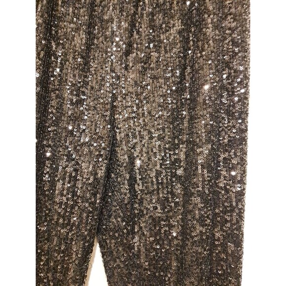 Ramy Brook Women's Pull on Sequin Trousers Pants Medium Black Party Sparkle - Picture 3 of 16